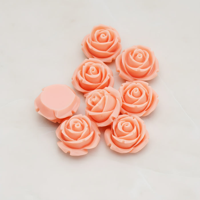 Dolly Rose Flower Flat Back Cabochon, 4 Pc (CB.147)