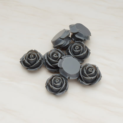 Dolly Rose Flower Flat Back Cabochon, 4 Pc (CB.147)