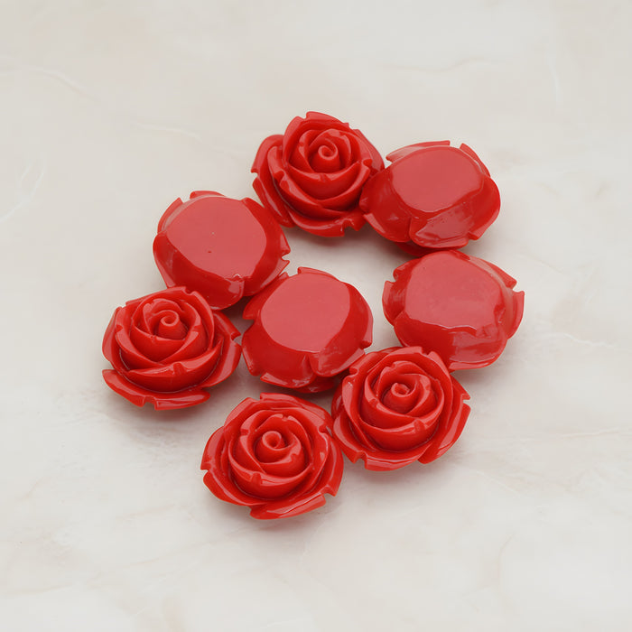 Dolly Rose Flower Flat Back Cabochon, 4 Pc (CB.147)