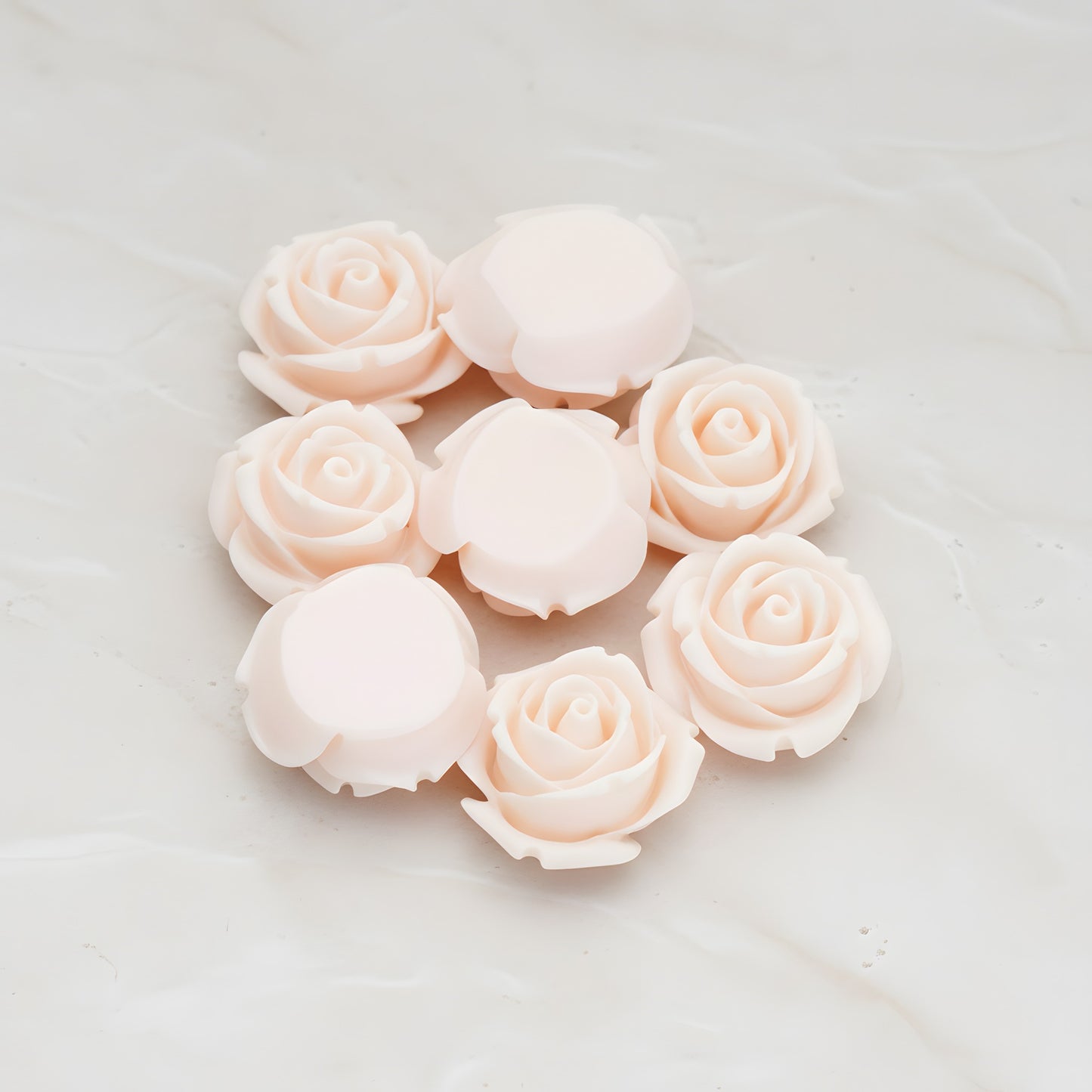 Dolly Rose Flower Flat Back Cabochon, 4 Pc (CB.147)