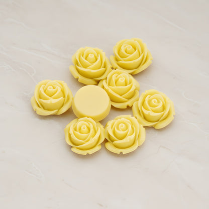 Dolly Rose Flower Flat Back Cabochon, 4 Pc (CB.147)