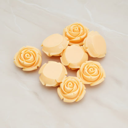 Dolly Rose Flower Flat Back Cabochon, 4 Pc (CB.147)