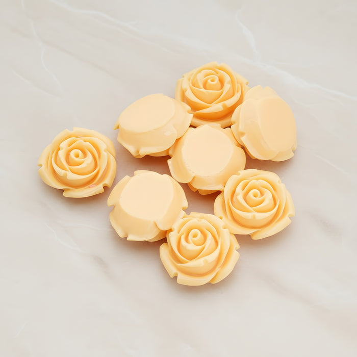 Dolly Rose Flower Flat Back Cabochon, 4 Pc (CB.147)