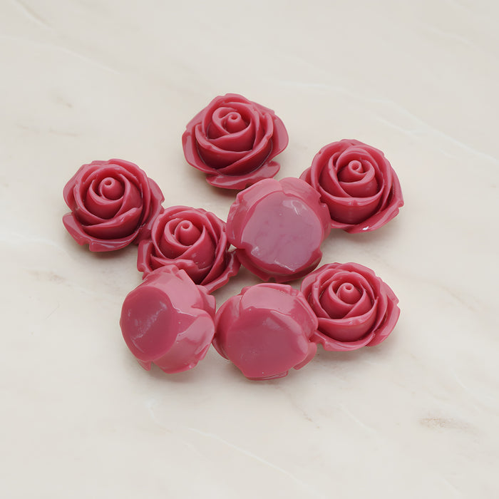 Dolly Rose Flower Flat Back Cabochon, 4 Pc (CB.147)