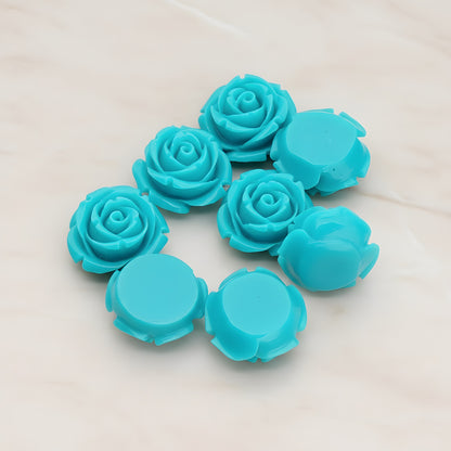 Dolly Rose Flower Flat Back Cabochon, 4 Pc (CB.147)
