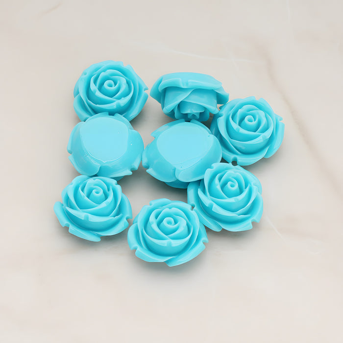 Dolly Rose Flower Flat Back Cabochon, 4 Pc (CB.147)