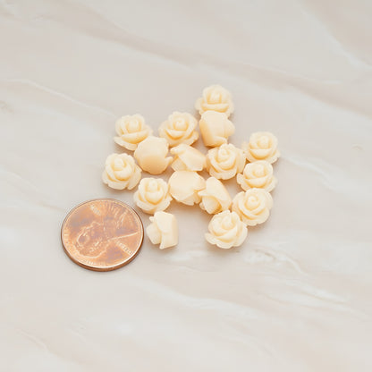 Carved Rose Flower Flat Back Cabochon, 8 Pc (CB.149)