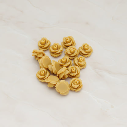 Carved Rose Flower Flat Back Cabochon, 8 Pc (CB.149)