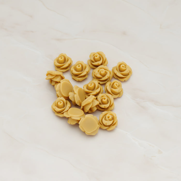 Carved Rose Flower Flat Back Cabochon, 8 Pc (CB.149)
