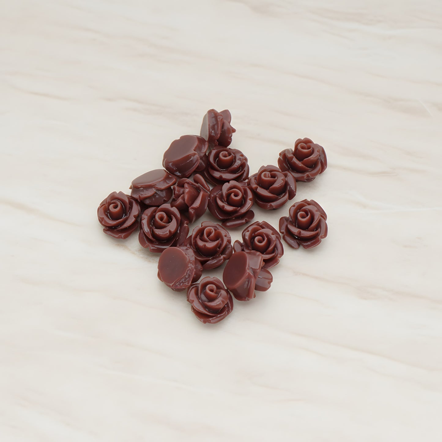Carved Rose Flower Flat Back Cabochon, 8 Pc (CB.149)
