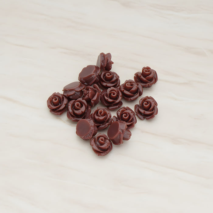 Carved Rose Flower Flat Back Cabochon, 8 Pc (CB.149)