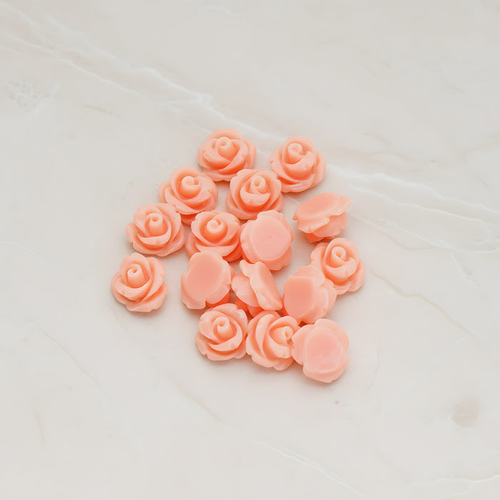 Carved Rose Flower Flat Back Cabochon, 8 Pc (CB.149)
