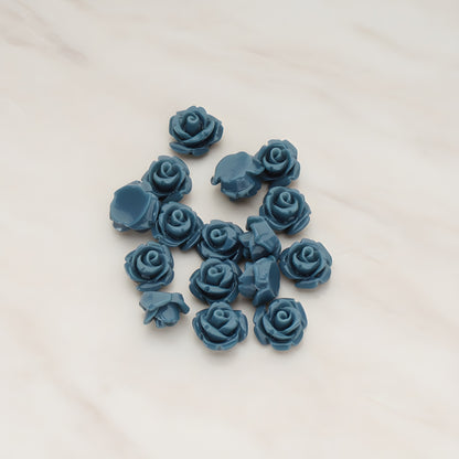 Carved Rose Flower Flat Back Cabochon, 8 Pc (CB.149)