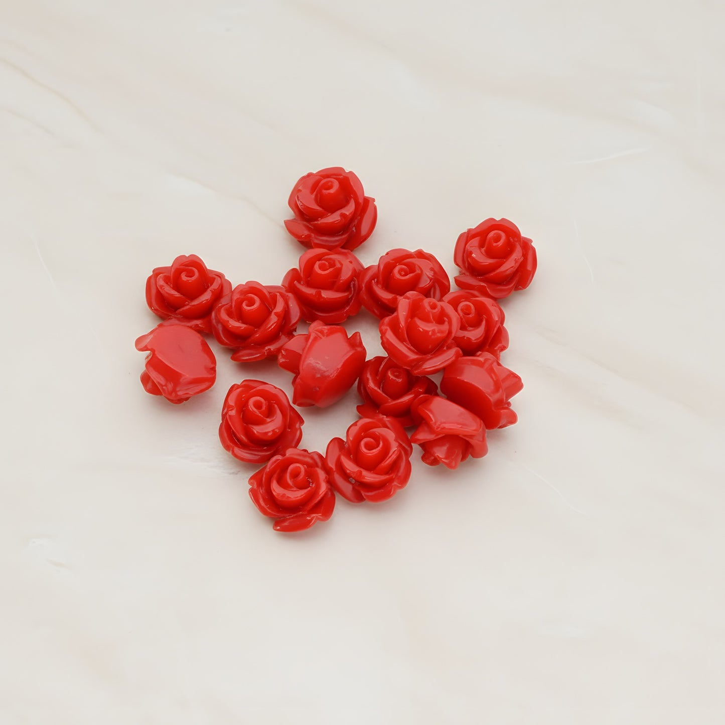 Carved Rose Flower Flat Back Cabochon, 8 Pc (CB.149)