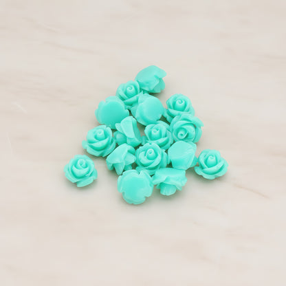 Carved Rose Flower Flat Back Cabochon, 8 Pc (CB.149)