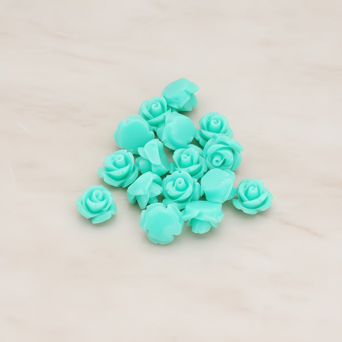 Carved Rose Flower Flat Back Cabochon, 8 Pc (CB.149)