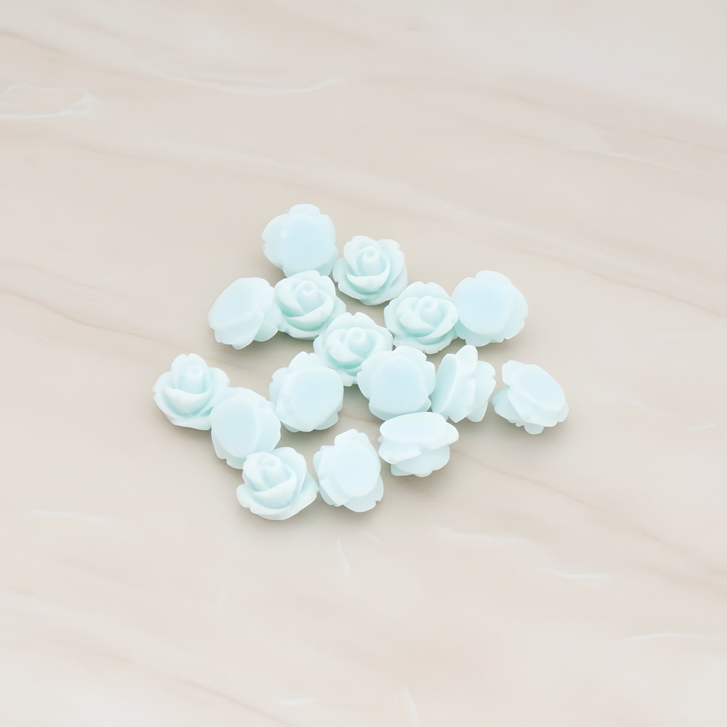 Carved Rose Flower Flat Back Cabochon, 8 Pc (CB.149)