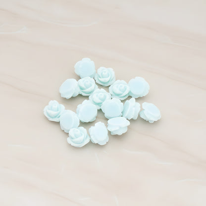 Carved Rose Flower Flat Back Cabochon, 8 Pc (CB.149)