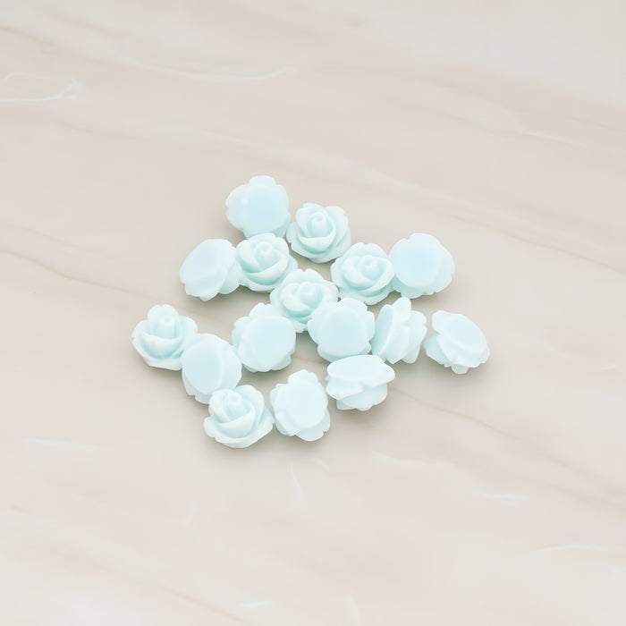 Carved Rose Flower Flat Back Cabochon, 8 Pc (CB.149)