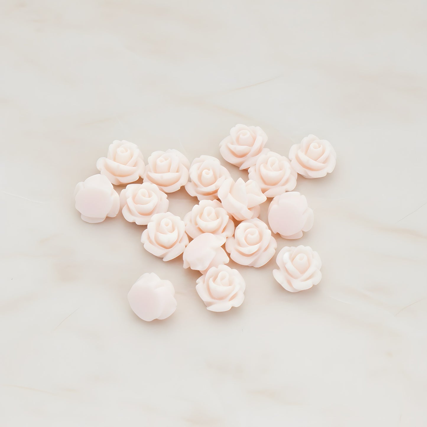Carved Rose Flower Flat Back Cabochon, 8 Pc (CB.149)