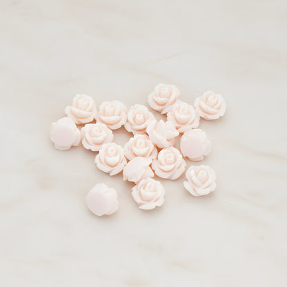Carved Rose Flower Flat Back Cabochon, 8 Pc (CB.149)