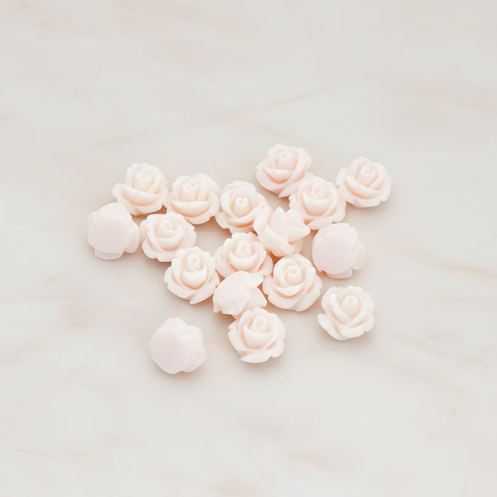 Carved Rose Flower Flat Back Cabochon, 8 Pc (CB.149)