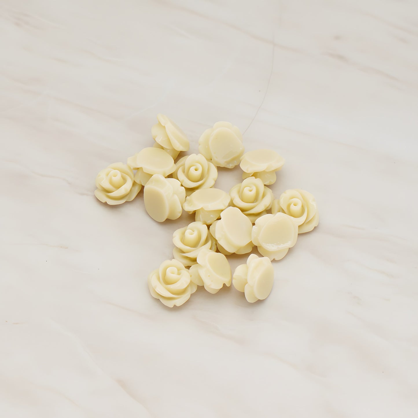 Carved Rose Flower Flat Back Cabochon, 8 Pc (CB.149)
