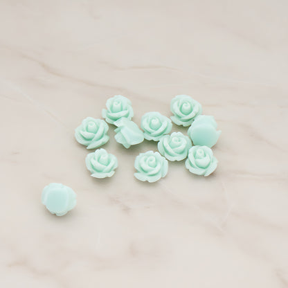 Carved Rose Flower Flat Back Cabochon, 8 Pc (CB.149)