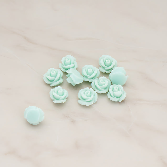 Carved Rose Flower Flat Back Cabochon, 8 Pc (CB.149)