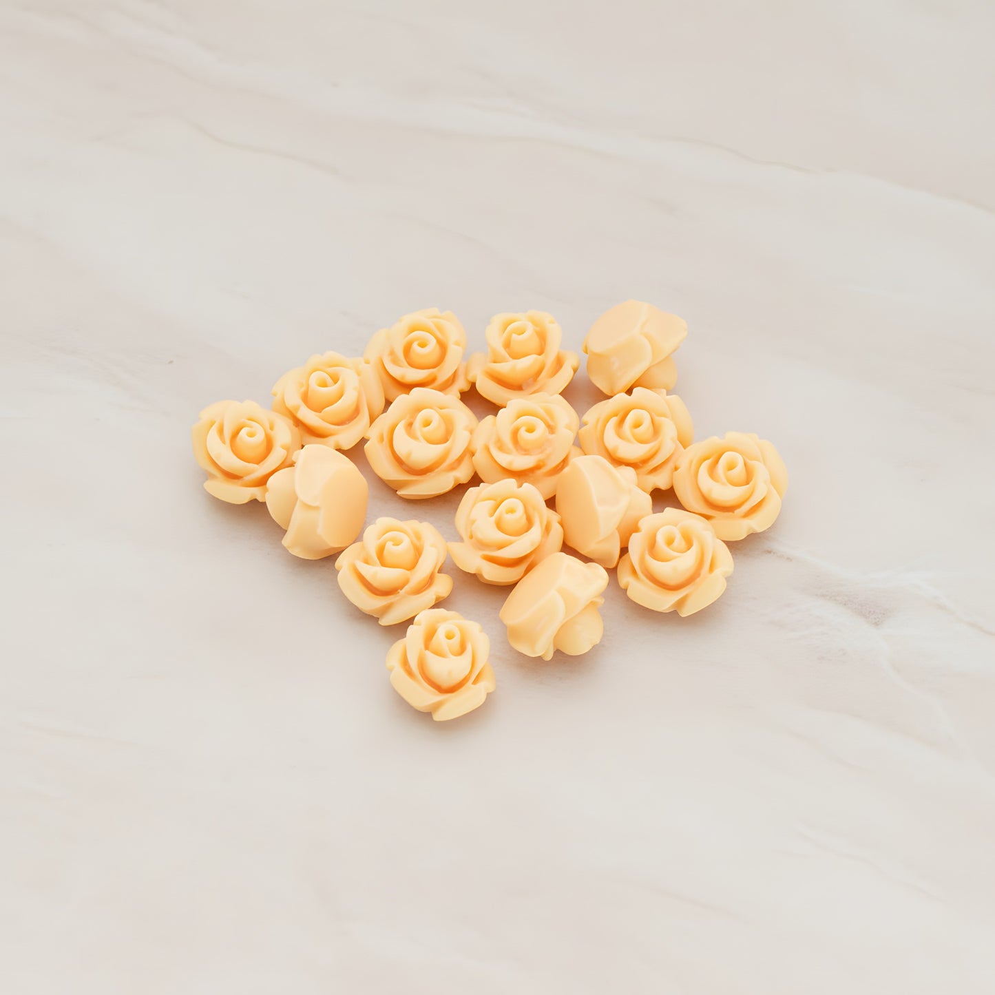 Carved Rose Flower Flat Back Cabochon, 8 Pc (CB.149)