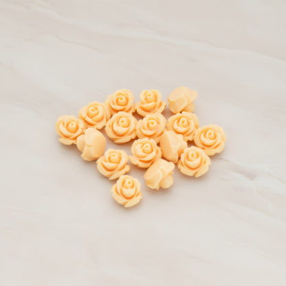 Carved Rose Flower Flat Back Cabochon, 8 Pc (CB.149)