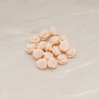 Carved Rose Flower Flat Back Cabochon, 8 Pc (CB.149)