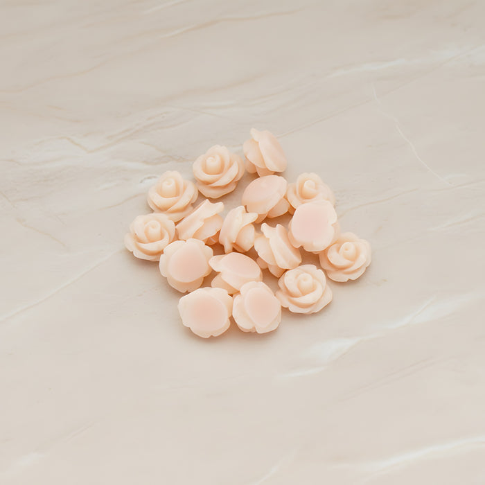 Carved Rose Flower Flat Back Cabochon, 8 Pc (CB.149)