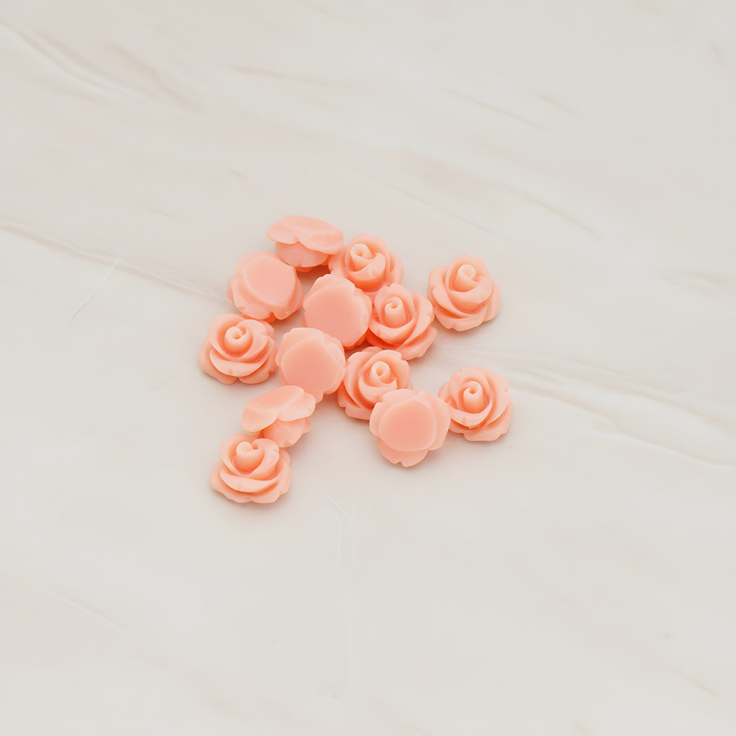 Carved Rose Flower Flat Back Cabochon, 8 Pc (CB.149)