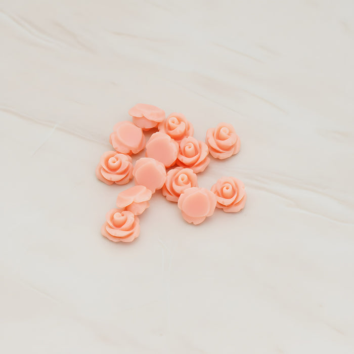 Carved Rose Flower Flat Back Cabochon, 8 Pc (CB.149)