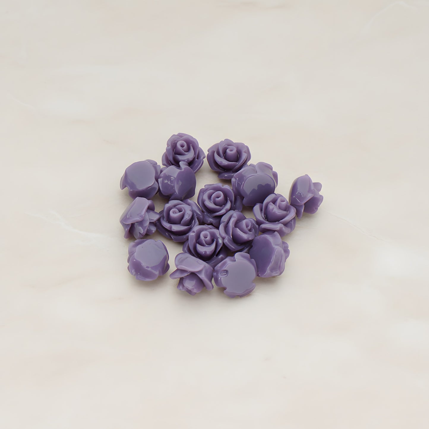 Carved Rose Flower Flat Back Cabochon, 8 Pc (CB.149)