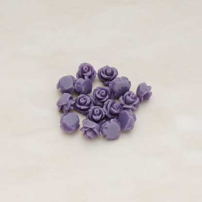 Carved Rose Flower Flat Back Cabochon, 8 Pc (CB.149)
