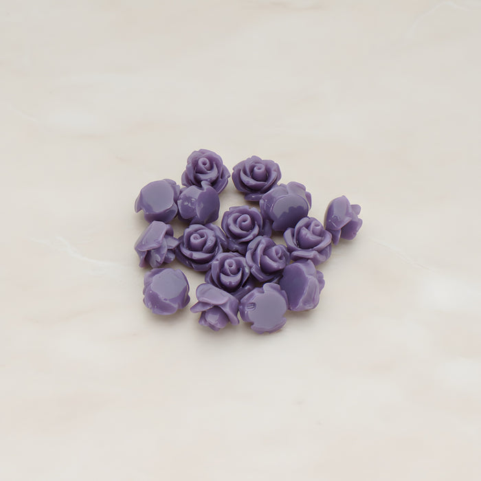 Carved Rose Flower Flat Back Cabochon, 8 Pc (CB.149)