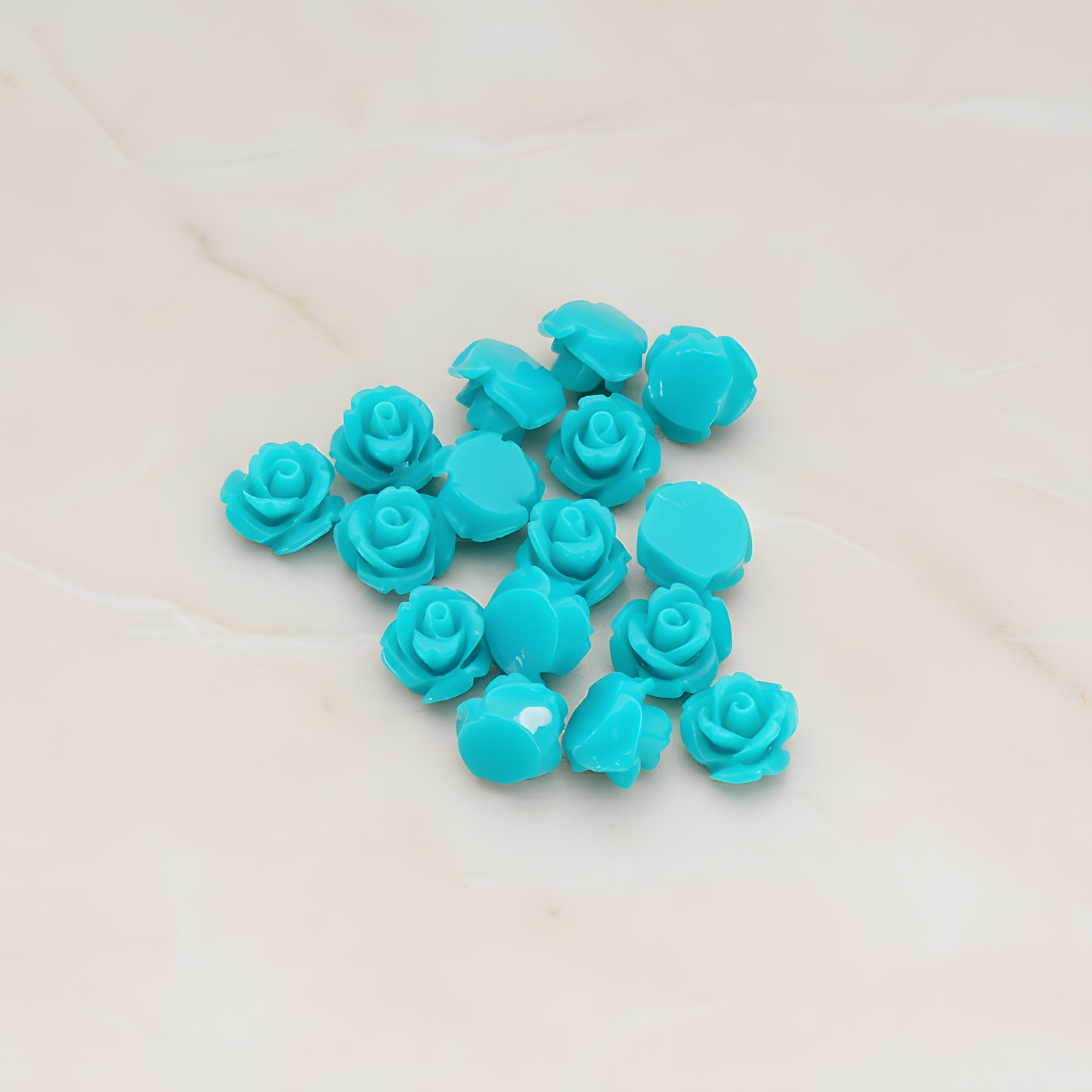 Carved Rose Flower Flat Back Cabochon, 8 Pc (CB.149)