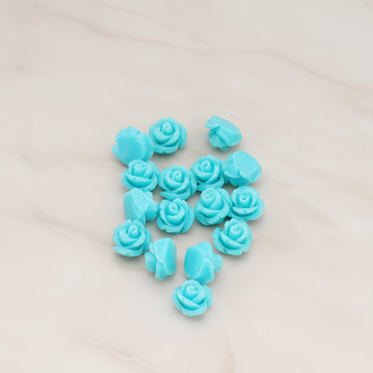 Carved Rose Flower Flat Back Cabochon, 8 Pc (CB.149)