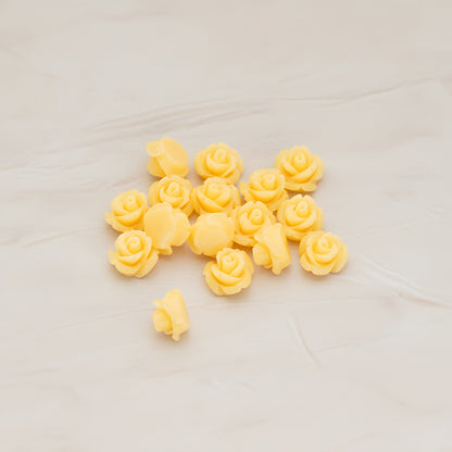 Carved Rose Flower Flat Back Cabochon, 8 Pc (CB.149)