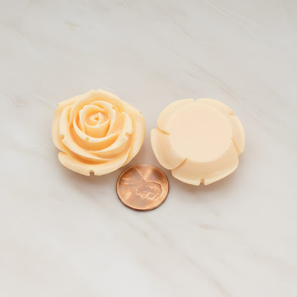 Chunky Rose Flower Flat Back Cabochon, 2 Pc (CB.152)