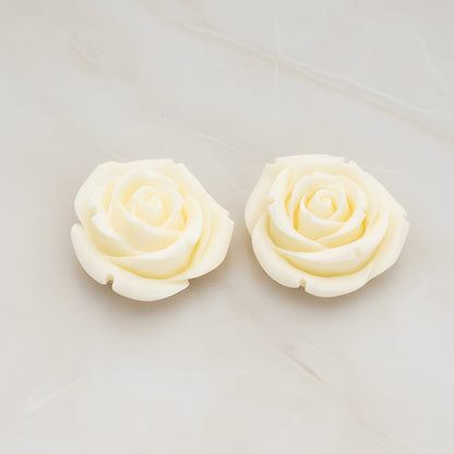 Chunky Rose Flower Flat Back Cabochon, 2 Pc (CB.152)