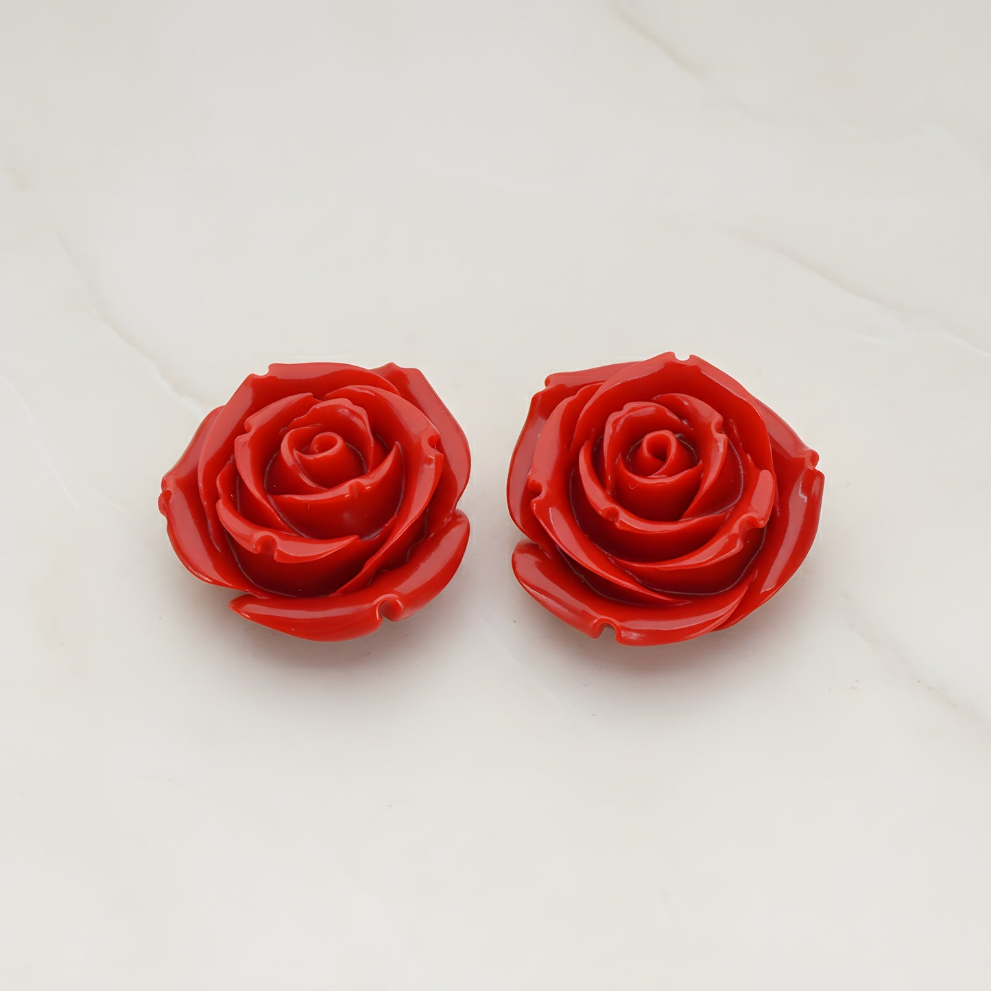 Chunky Rose Flower Flat Back Cabochon, 2 Pc (CB.152)