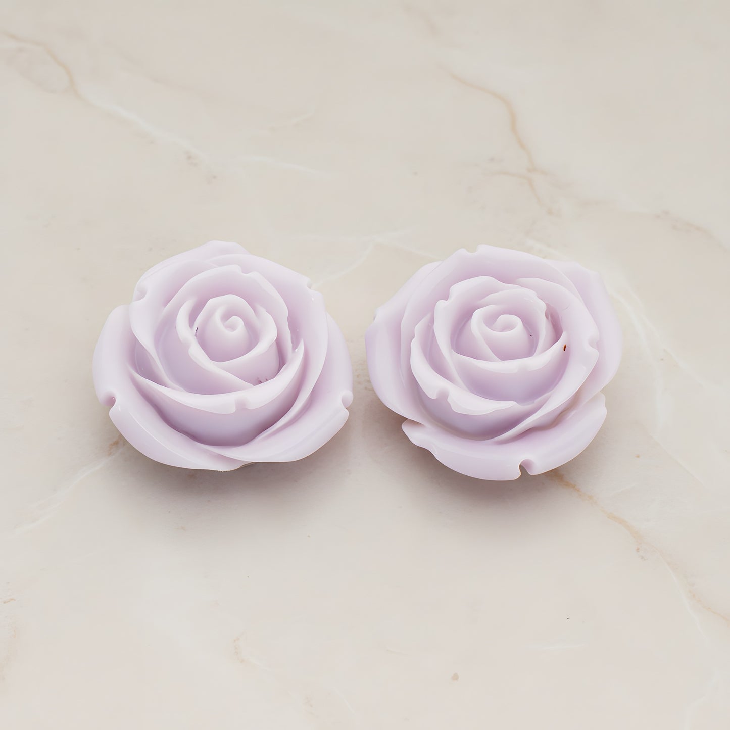 Chunky Rose Flower Flat Back Cabochon, 2 Pc (CB.152)