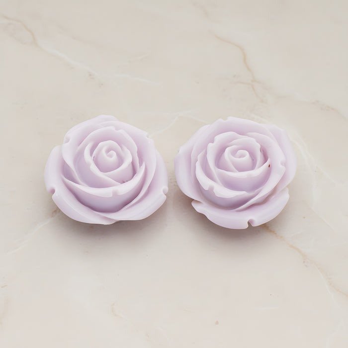 Chunky Rose Flower Flat Back Cabochon, 2 Pc (CB.152)
