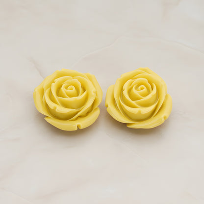Chunky Rose Flower Flat Back Cabochon, 2 Pc (CB.152)