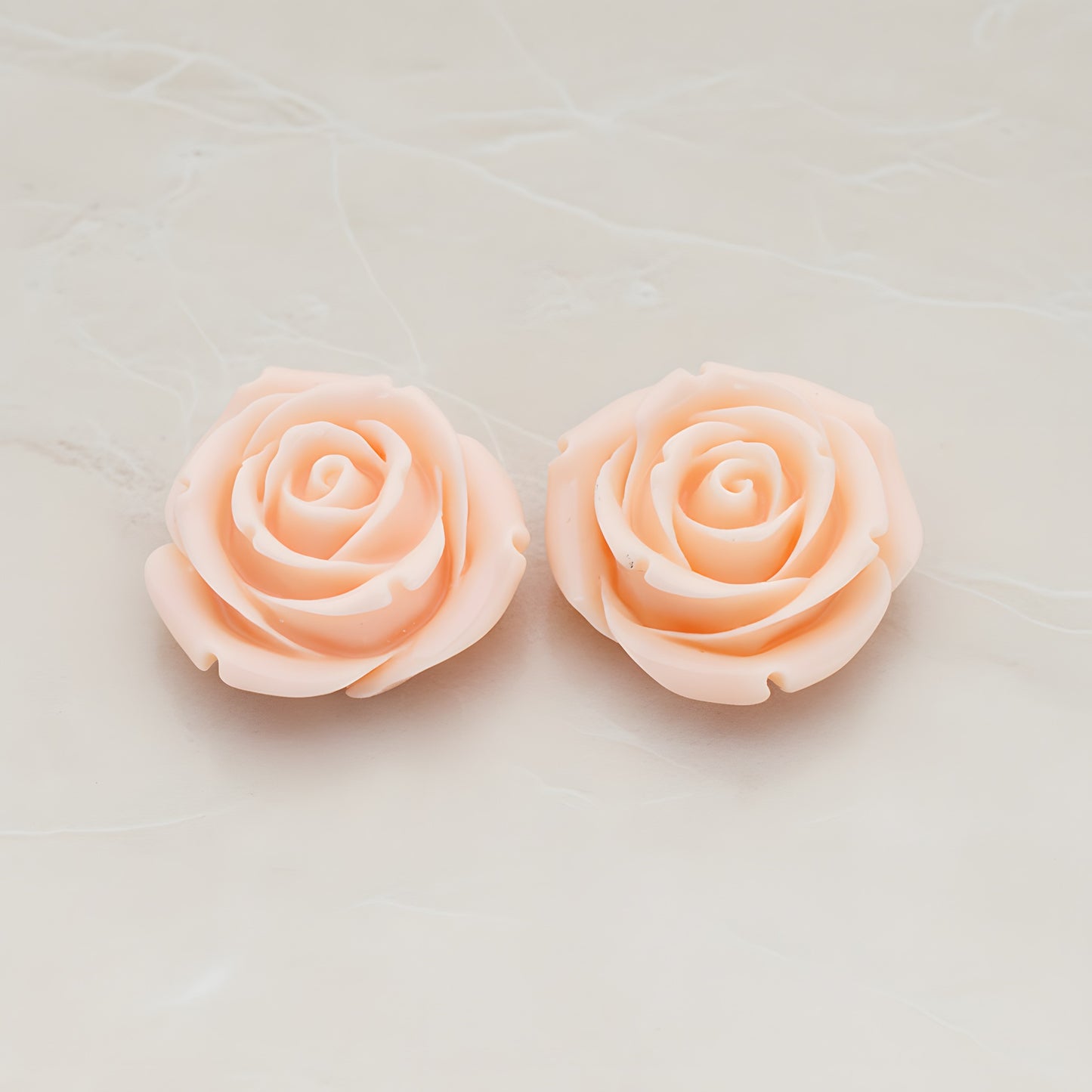 Chunky Rose Flower Flat Back Cabochon, 2 Pc (CB.152)