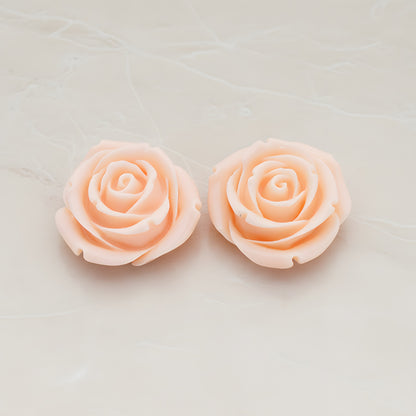 Chunky Rose Flower Flat Back Cabochon, 2 Pc (CB.152)