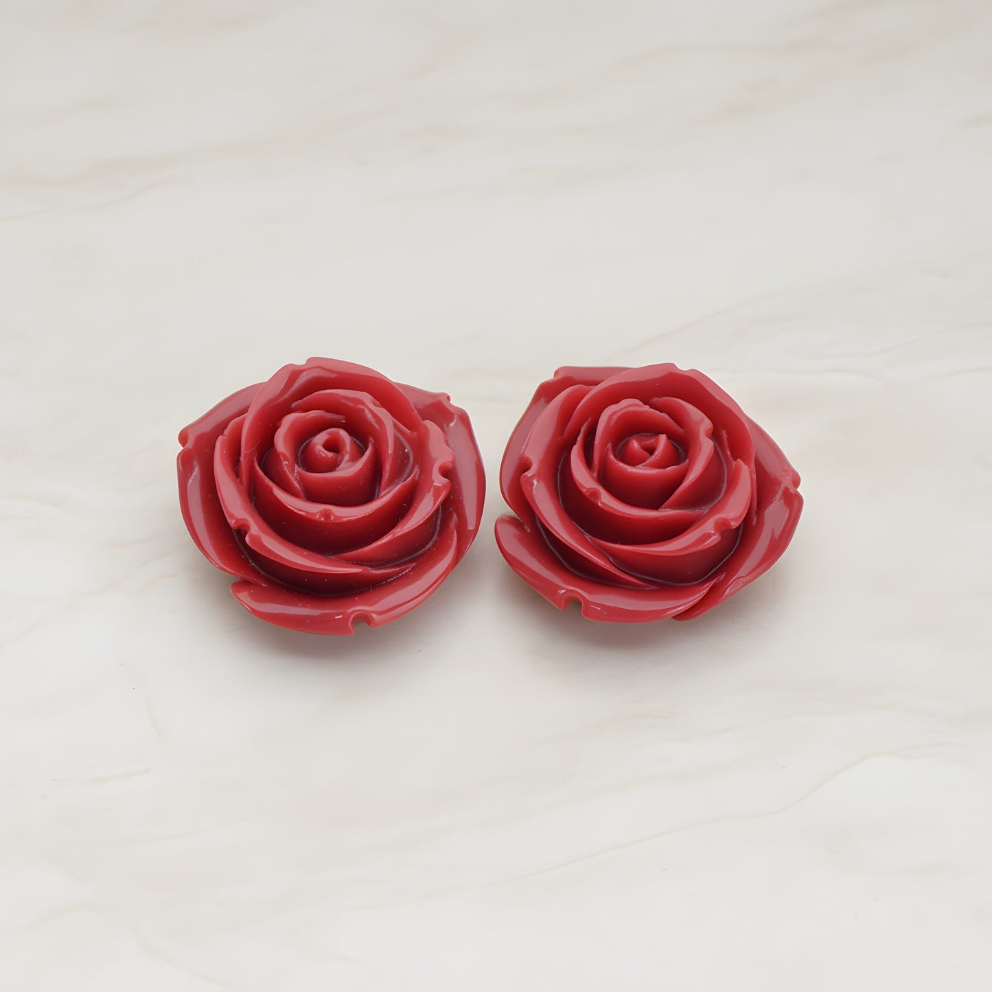 Chunky Rose Flower Flat Back Cabochon, 2 Pc (CB.152)